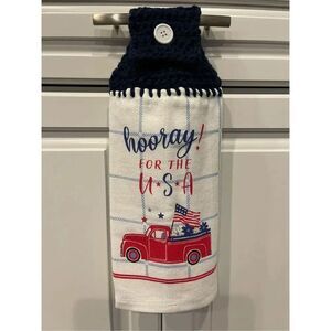 Crochet Top Kitchen Towel- Hooray For The USA